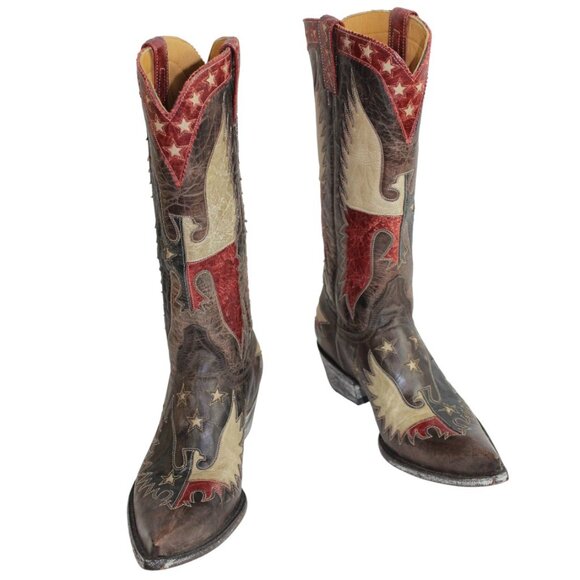 Old Gringo Americana Where Eagles Fly Inlay Western Cowboy Boot Size 8.5 - Picture 2 of 10